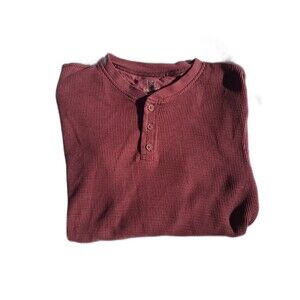 Vintage Y2k Waffle Thermal Henley Dexter Kill Shirt Grunge alt